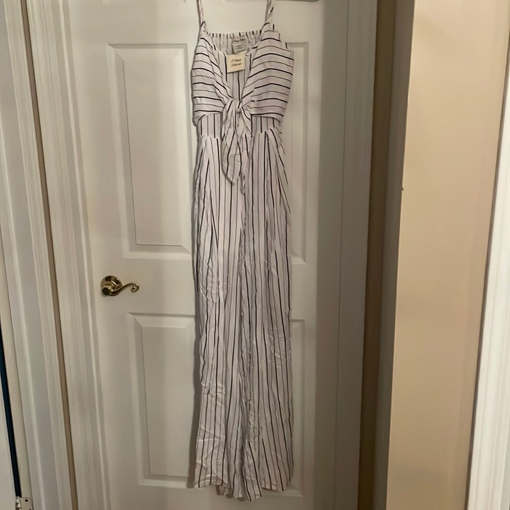 Black and White Striped Jumpsuit (S)